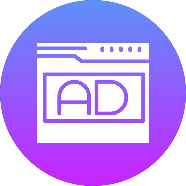 Ilustración del icono vectorial de anuncios del sitio web del conjunto de iconos de marketing