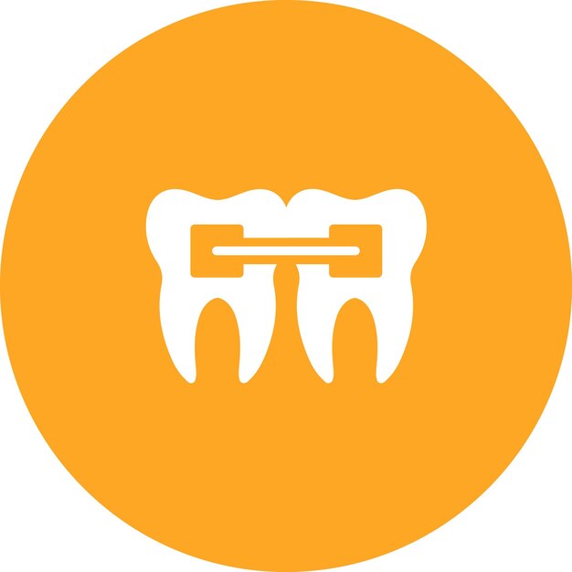 Ilustración del icono vectorial de los aparatos dentales del conjunto de iconos de cuidado dental