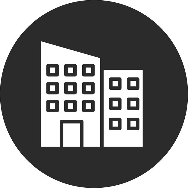 Ilustración del icono vectorial de apartamentos del conjunto de iconos de City Elements