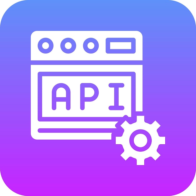 Ilustración del icono vectorial de API de la web del conjunto de iconos de codificación y desarrollo
