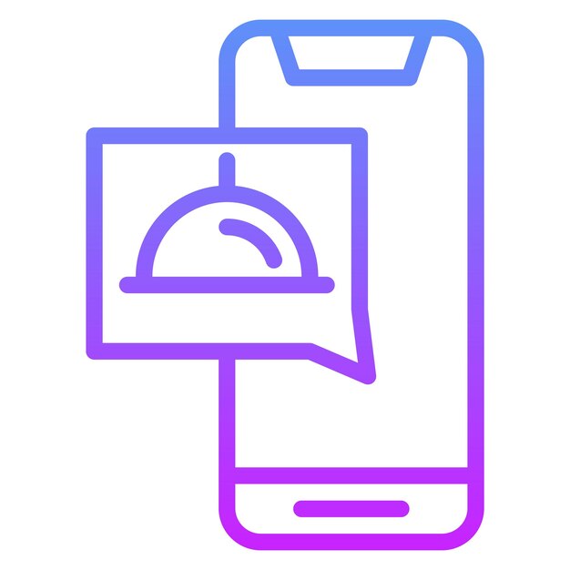 Ilustración del icono vectorial de la aplicación de alimentos del conjunto de iconos de entrega de alimentos