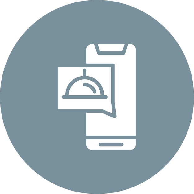 Ilustración del icono vectorial de la aplicación de alimentos del conjunto de iconos de entrega de alimentos