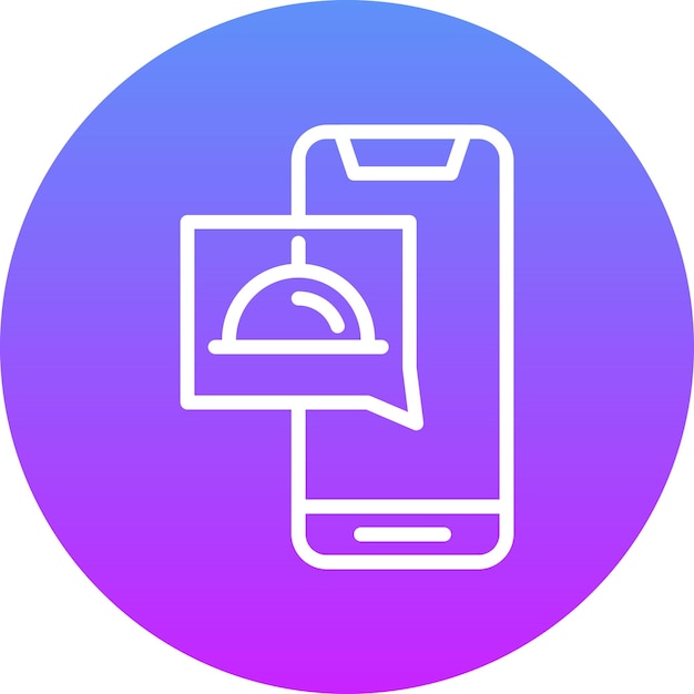 Ilustración del icono vectorial de la aplicación de alimentos del conjunto de iconos de entrega de alimentos