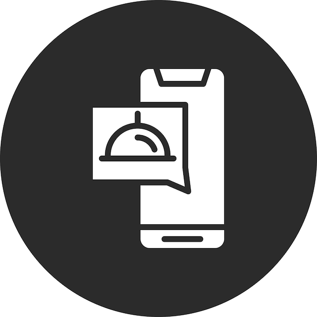 Ilustración del icono vectorial de la aplicación de alimentos del conjunto de iconos de entrega de alimentos