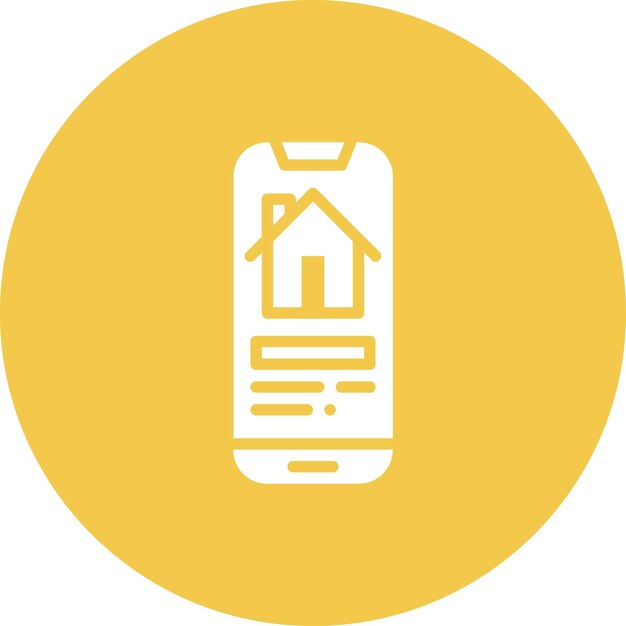 Ilustración del icono vectorial de la aplicación de la casa del conjunto de iconos de bienes raíces