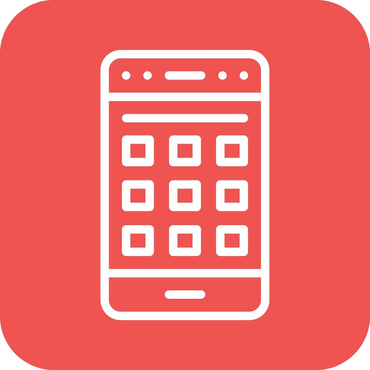 Vector ilustración del icono vectorial de la aplicación móvil del conjunto de iconos de codificación y desarrollo
