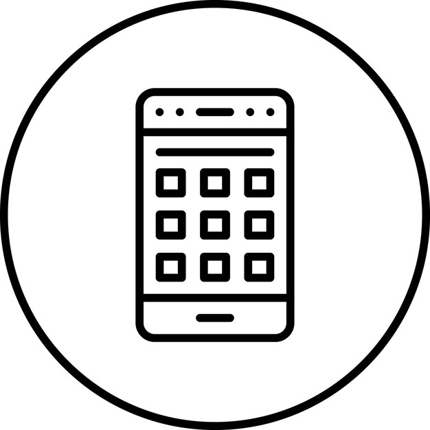 Ilustración del icono vectorial de la aplicación móvil del conjunto de iconos de codificación y desarrollo
