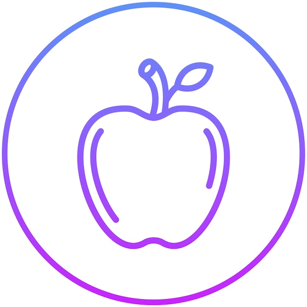 Ilustración del icono vectorial de Apple del conjunto de iconos de estilos de vida