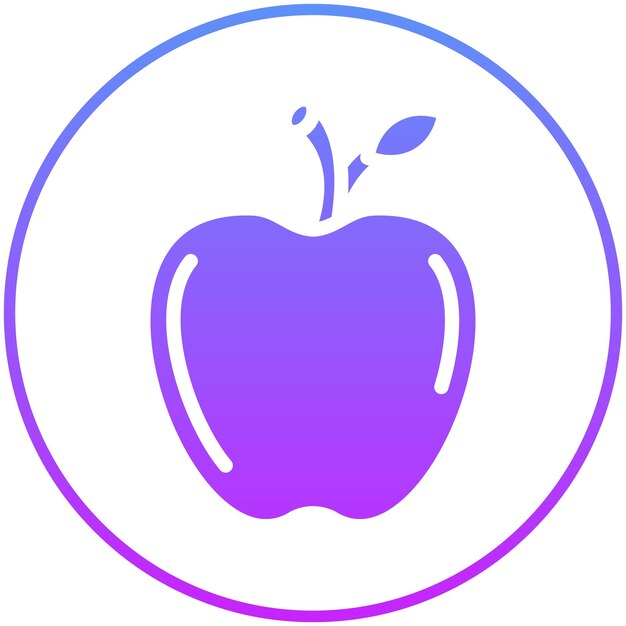 Ilustración del icono vectorial de Apple del conjunto de iconos de estilos de vida