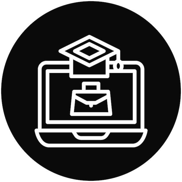 Ilustración del icono vectorial de aprendizaje a distancia del conjunto de iconos de formación empresarial