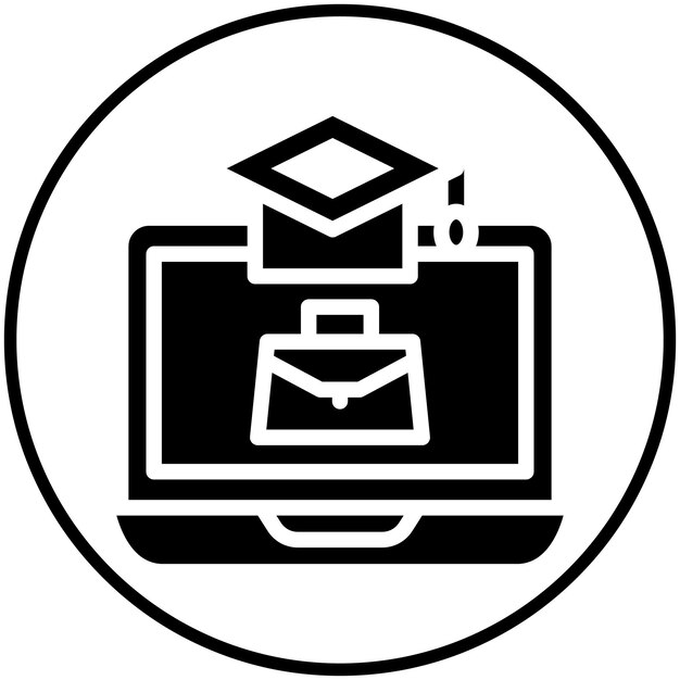 Ilustración del icono vectorial de aprendizaje a distancia del conjunto de iconos de formación empresarial