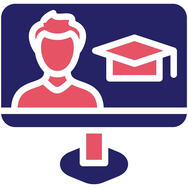 Ilustración del icono vectorial de aprendizaje electrónico del conjunto de iconos de educación en línea