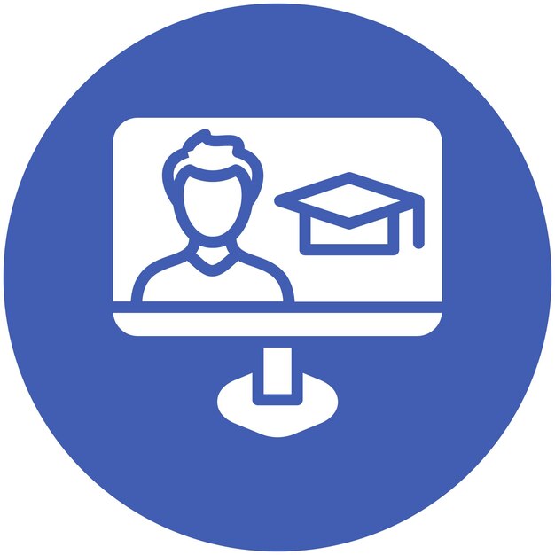 Ilustración del icono vectorial de aprendizaje electrónico del conjunto de iconos de educación en línea