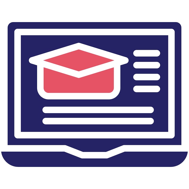 Ilustración de icono vectorial de aprendizaje en línea de Work from Home