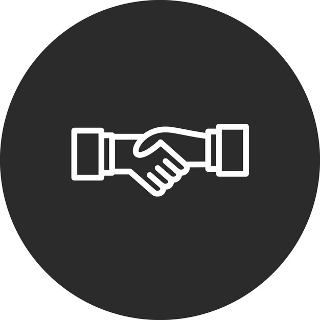 Ilustración del icono vectorial del apretón de mano del conjunto de iconos de Auto Racing