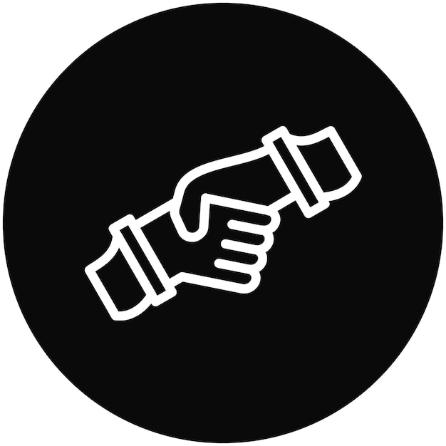 Ilustración del icono vectorial del apretón de manos del conjunto de iconos de logros