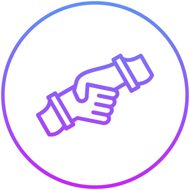 Ilustración del icono vectorial del apretón de manos del conjunto de iconos de logros