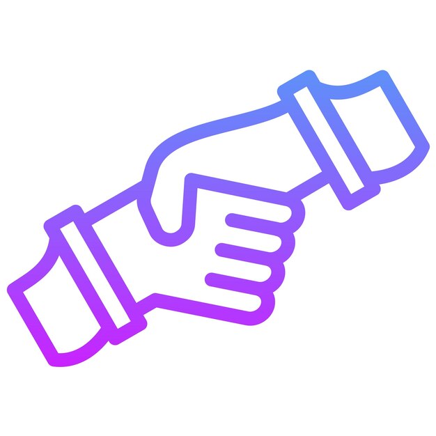 Ilustración del icono vectorial del apretón de manos del conjunto de iconos de logros