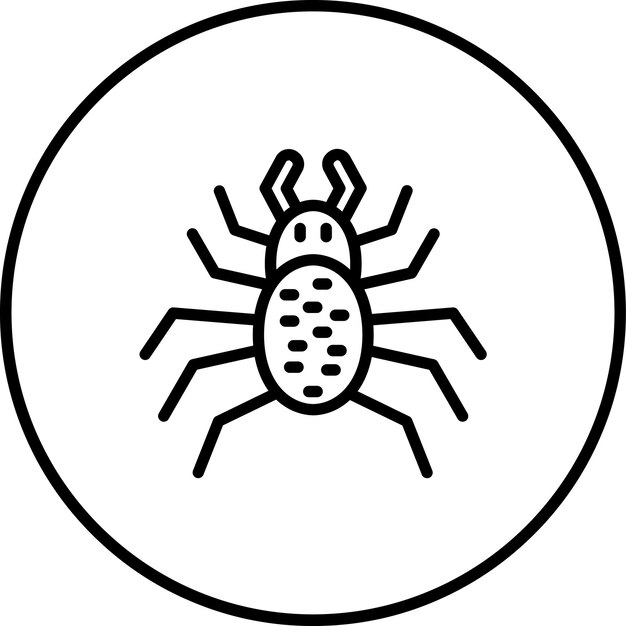 Ilustración del icono vectorial de araña del conjunto de iconos de Halloween