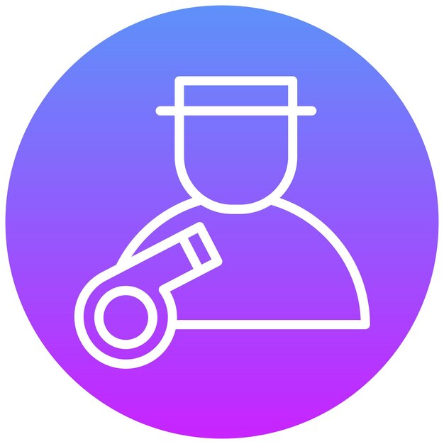 Ilustración del icono vectorial del árbitro del conjunto de iconos de fútbol