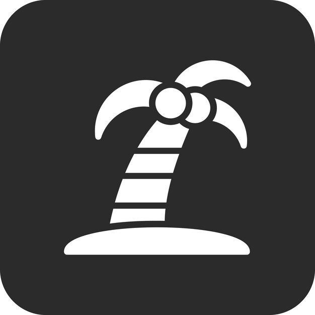 Ilustración del icono vectorial del árbol de coco del conjunto de iconos de verano