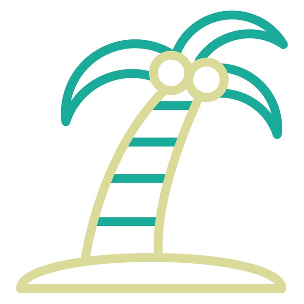 Ilustración del icono vectorial del árbol de coco del conjunto de iconos de verano