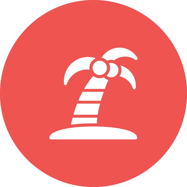 Ilustración del icono vectorial del árbol de coco del conjunto de iconos de verano