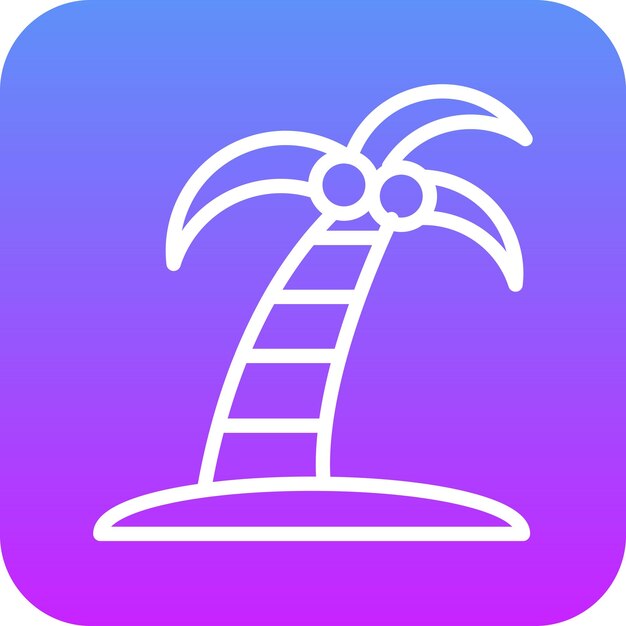 Ilustración del icono vectorial del árbol de coco del conjunto de iconos de verano