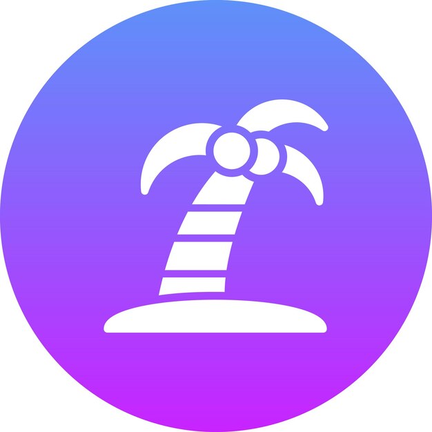 Ilustración del icono vectorial del árbol de coco del conjunto de iconos de verano