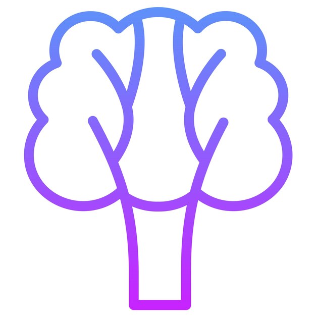 Ilustración del icono vectorial del árbol del conjunto de iconos de Ecología