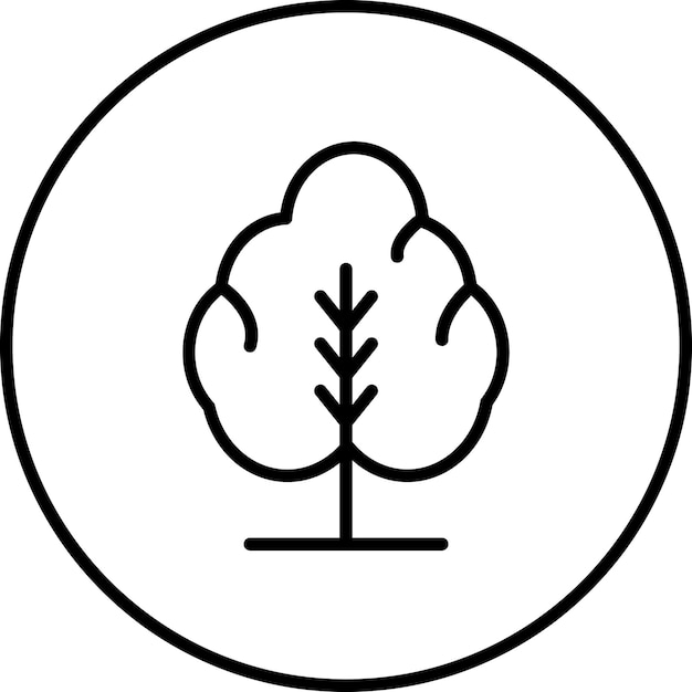 Ilustración del icono vectorial del árbol del conjunto de iconos de primavera