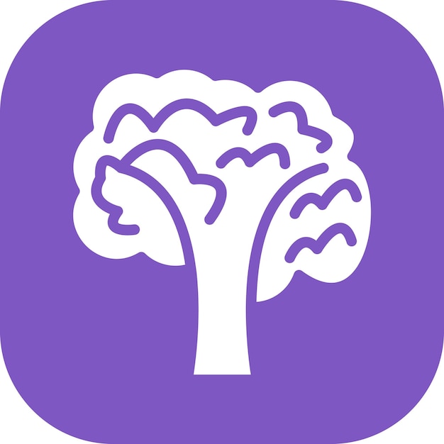 Ilustración del icono vectorial del árbol cubierto de nieve del conjunto de iconos del tiempo