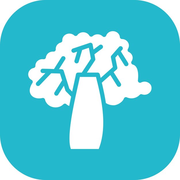Ilustración del icono vectorial del árbol de otoño del conjunto de iconos de otoño
