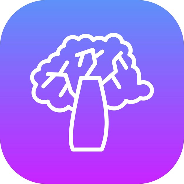 Ilustración del icono vectorial del árbol de otoño del conjunto de iconos de otoño