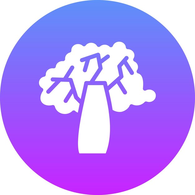 Ilustración del icono vectorial del árbol de otoño del conjunto de iconos de otoño