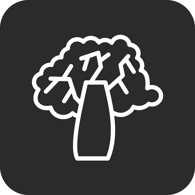Ilustración del icono vectorial del árbol de otoño del conjunto de iconos de otoño