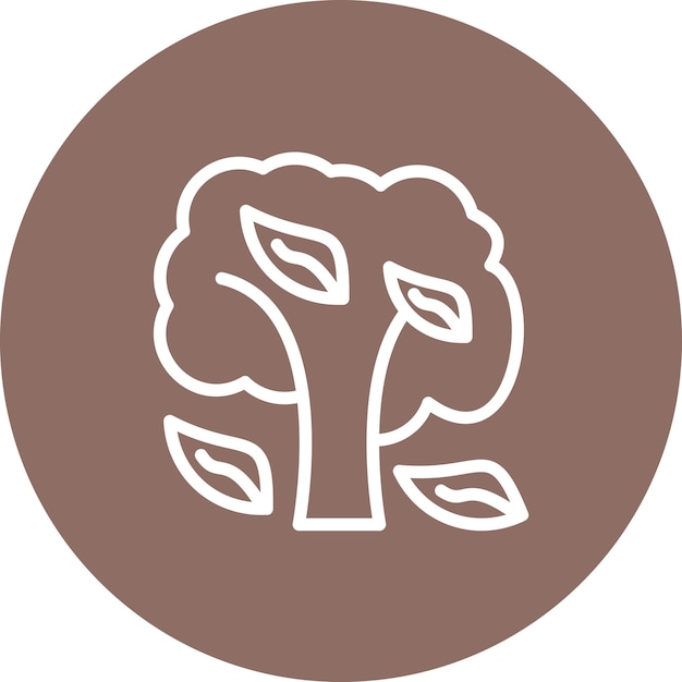 Ilustración del icono vectorial del árbol de otoño del conjunto de iconos del tiempo
