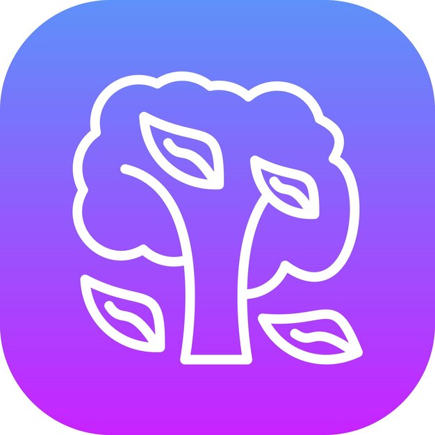 Ilustración del icono vectorial del árbol de otoño del conjunto de iconos del tiempo
