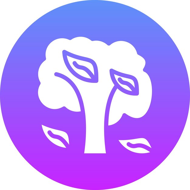 Ilustración del icono vectorial del árbol de otoño del conjunto de iconos del tiempo