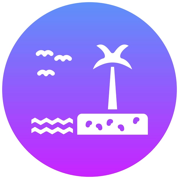 Ilustración del icono vectorial del árbol de palma del conjunto de iconos de Coastline