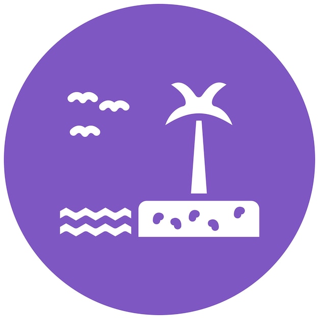 Ilustración del icono vectorial del árbol de palma del conjunto de iconos de Coastline