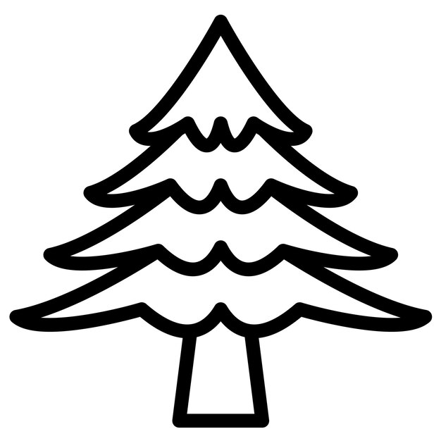 Ilustración del icono vectorial del árbol de pino del conjunto de iconos de otoño