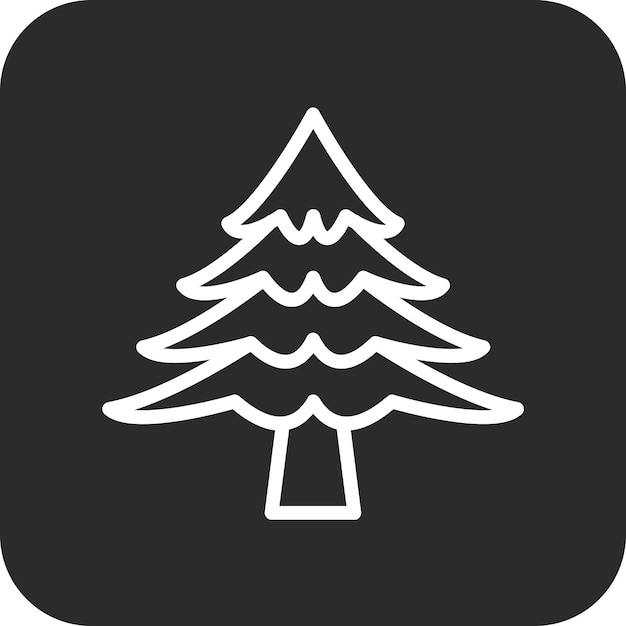Ilustración del icono vectorial del árbol de pino del conjunto de iconos de otoño