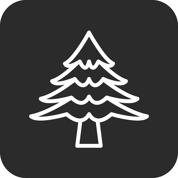 Vector ilustración del icono vectorial del árbol de pino del conjunto de iconos de otoño