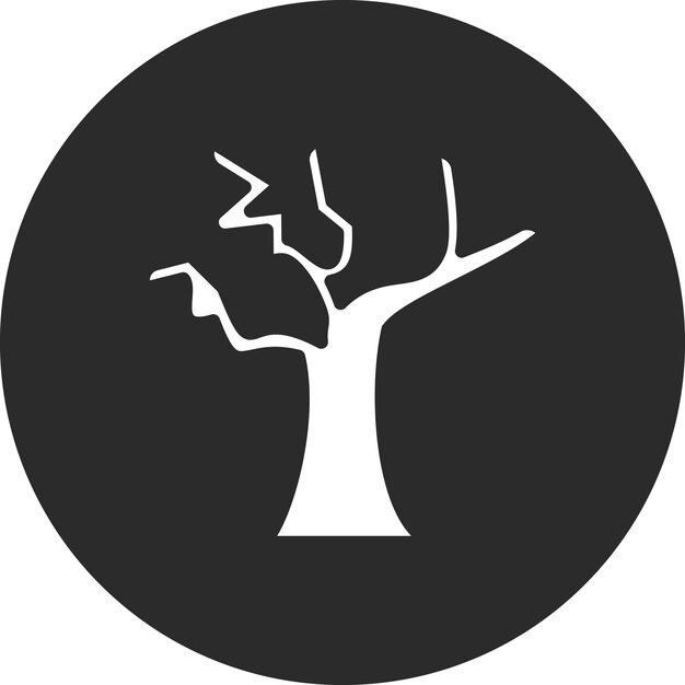 Ilustración del icono vectorial de árbol seco del conjunto de iconos del desierto