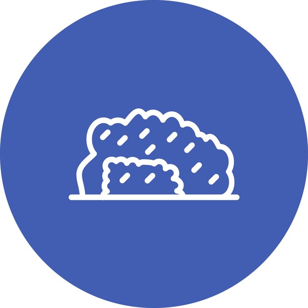 Ilustración del icono vectorial de arbusto del conjunto de iconos de otoño