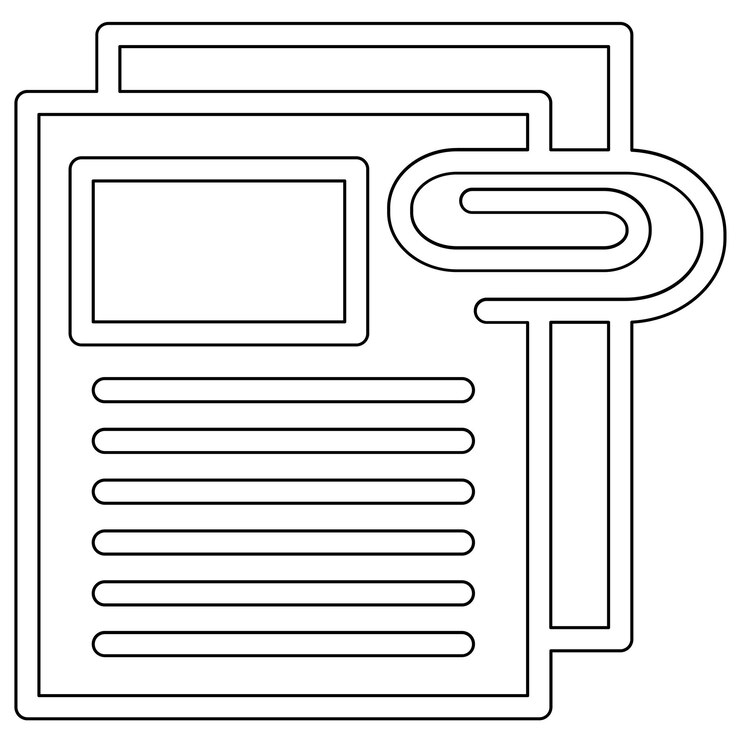 Vector ilustración del icono vectorial del archivo adjunto del conjunto de iconos de comunicaciones