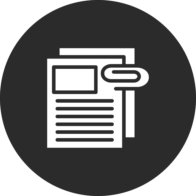 Ilustración del icono vectorial del archivo adjunto del conjunto de iconos de comunicaciones