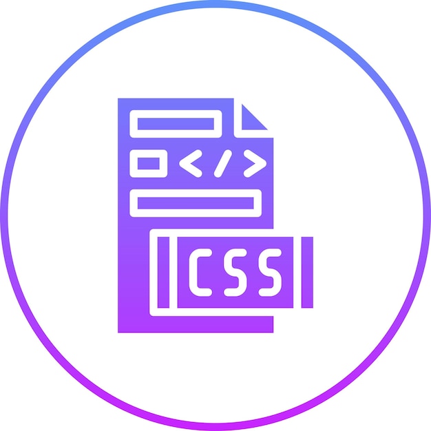 Vector ilustración del icono vectorial del archivo css del conjunto de iconos de codificación y desarrollo