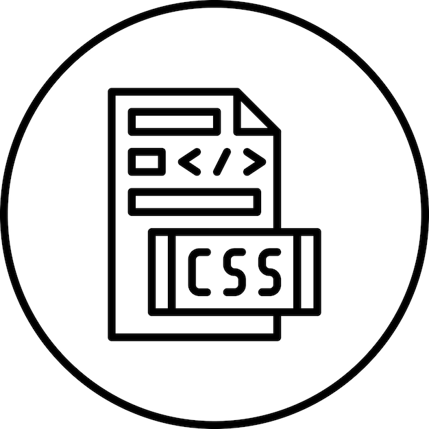 Vector ilustración del icono vectorial del archivo css del conjunto de iconos de codificación y desarrollo